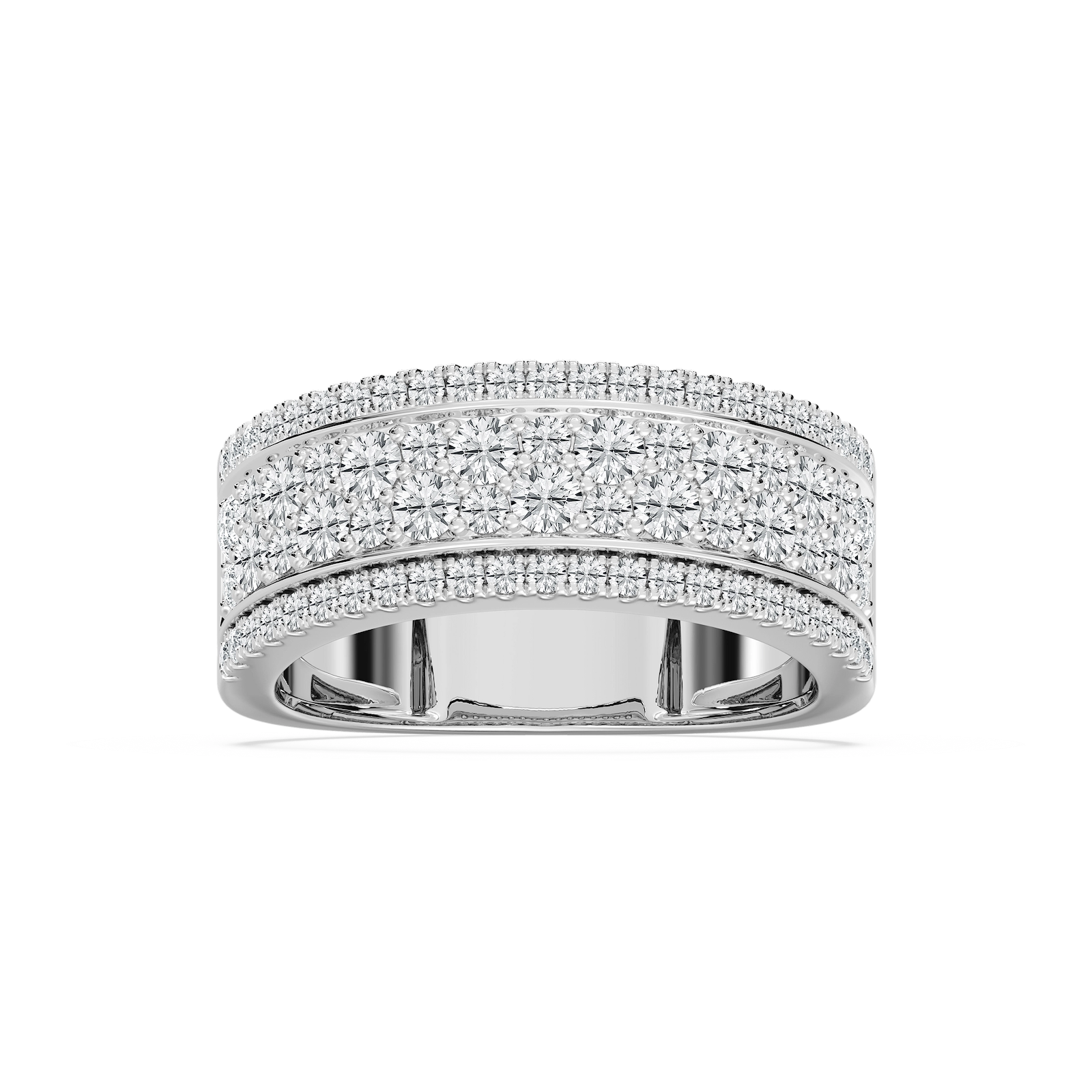 Multi Row Diamond Band in Rose Gold