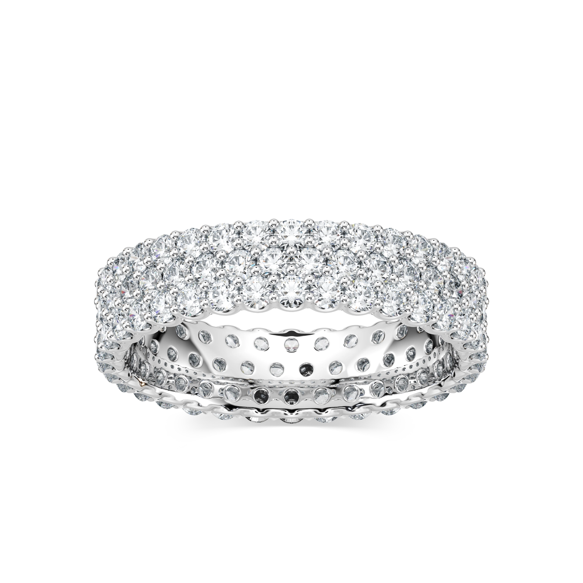 Bella Round Lab Grown Diamond Three Row Eternity Band