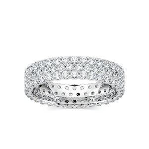 Bella Round Lab Grown Diamond Three Row Eternity Band
