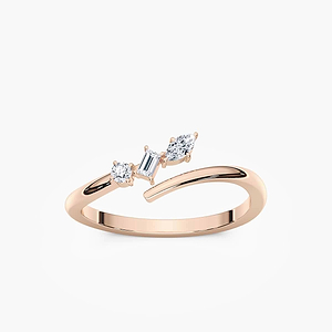 1/5 ctw Marquise, Baguette and Round Lab Grown Diamond Mixed Shape Ring