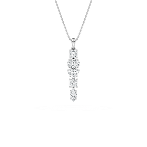 2 ctw Multi-Shape Lab Grown Diamond Drop Pendant - 18 Inches