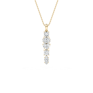 2 ctw Multi-Shape Lab Grown Diamond Drop Pendant - 18 Inches