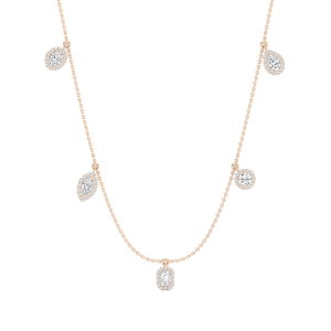 2 ctw Multi-Shape Lab Grown Diamond Halo Station Necklace - 18 Inches