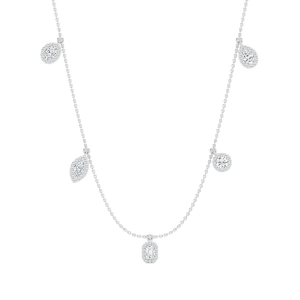 2 ctw Multi-Shape Lab Grown Diamond Halo Station Necklace - 18 Inches