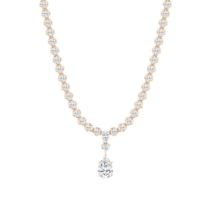 12 ½ Pear, Round and Heart Lab Grown Diamond Bezel Tennis Necklace