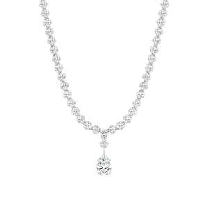 12 ½ Pear, Round and Heart Lab Grown Diamond Bezel Tennis Necklace