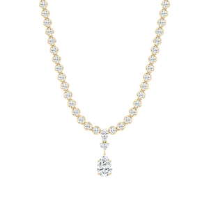 12 ½ Pear, Round and Heart Lab Grown Diamond Bezel Tennis Necklace