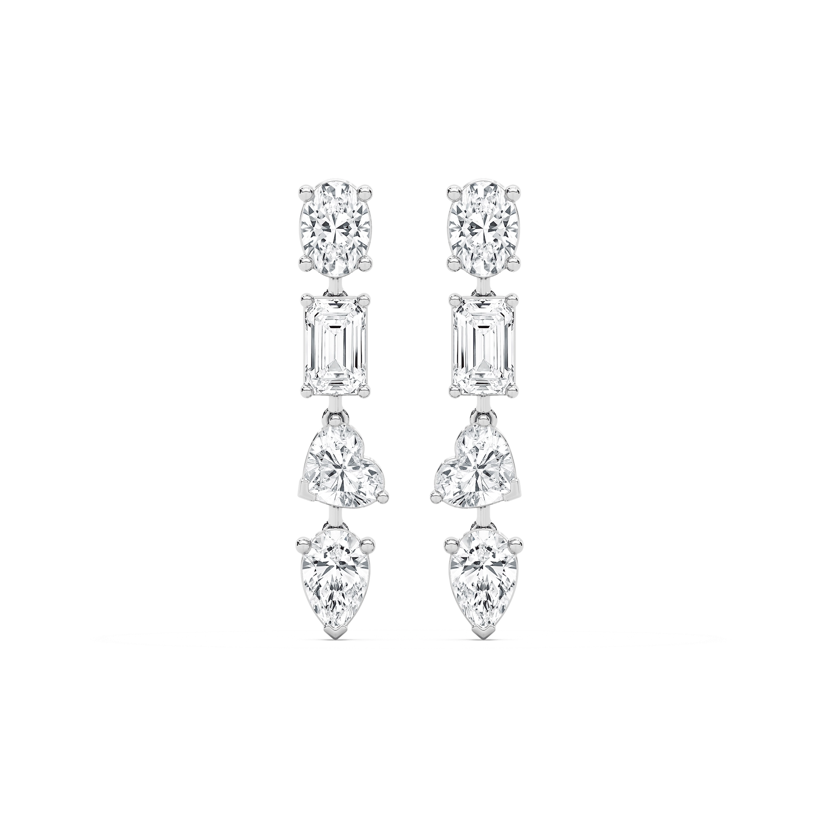 Multi Stone Drop Earrings in Rose Gold