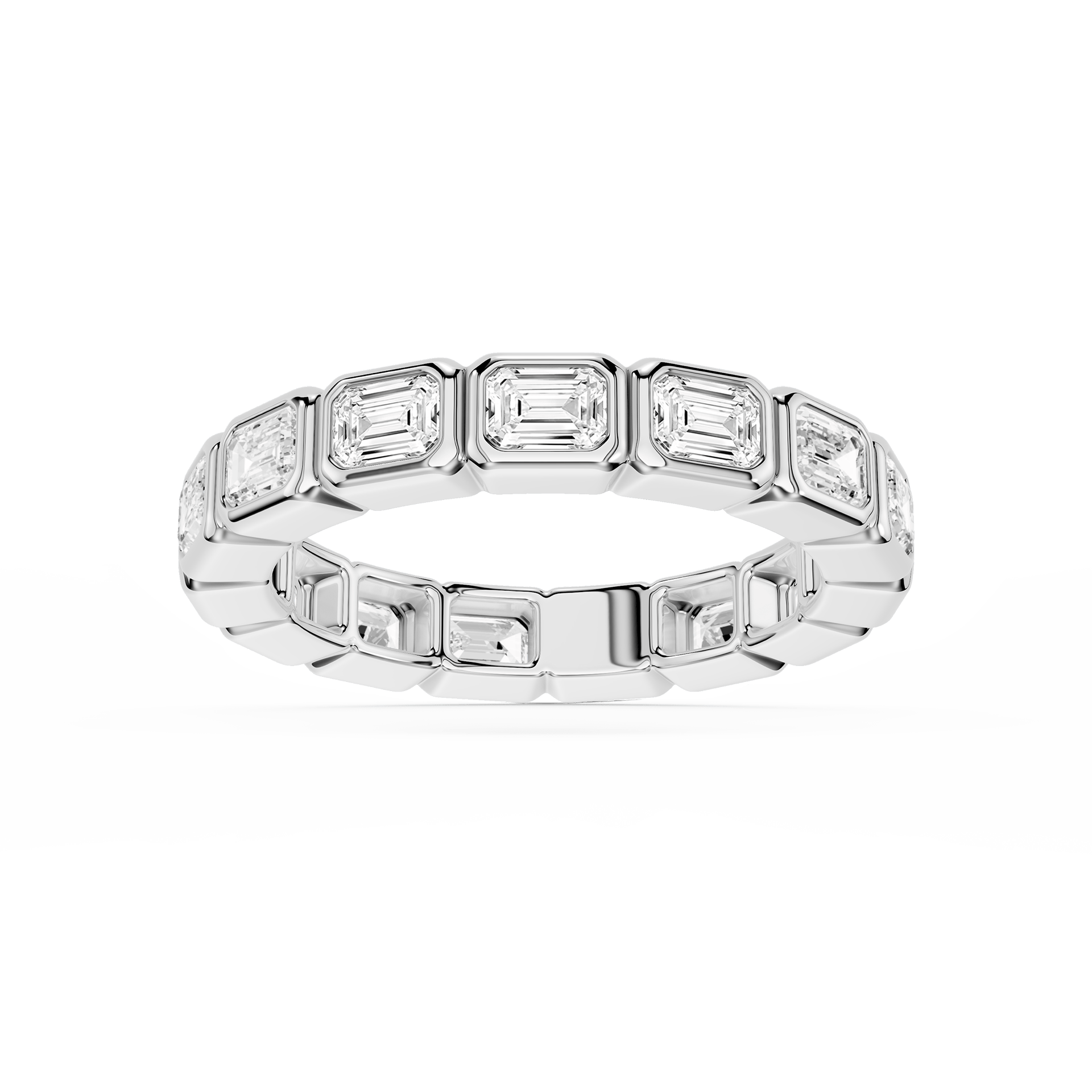 Natasha Emerald Lab Grown Diamond East West Bezel Eternity Band