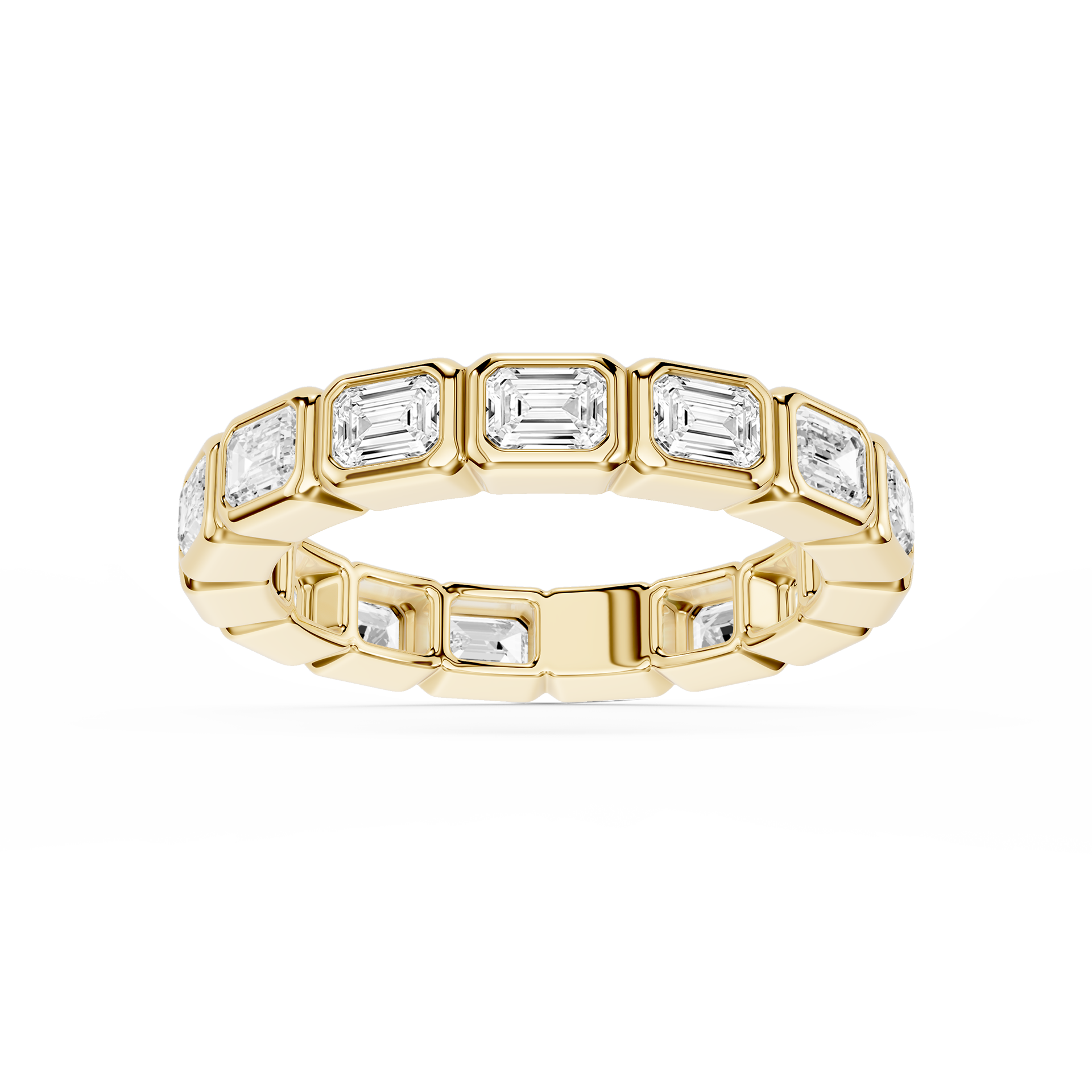 Natasha Emerald Lab Grown Diamond East West Bezel Eternity Band