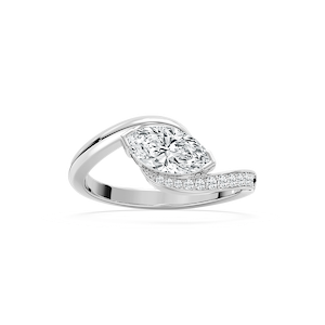 1 ctw Marquise Lab Grown Diamond East-West Bypass Promise Ring
