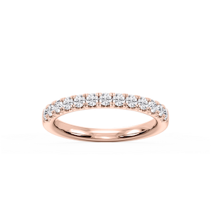 Meredith Round Lab Grown Diamond French Pave Wedding Band