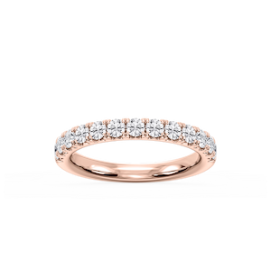 Meredith Round Lab Grown Diamond French Pave Wedding Band