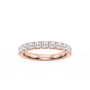 Meredith Round Lab Grown Diamond French Pave Wedding Band