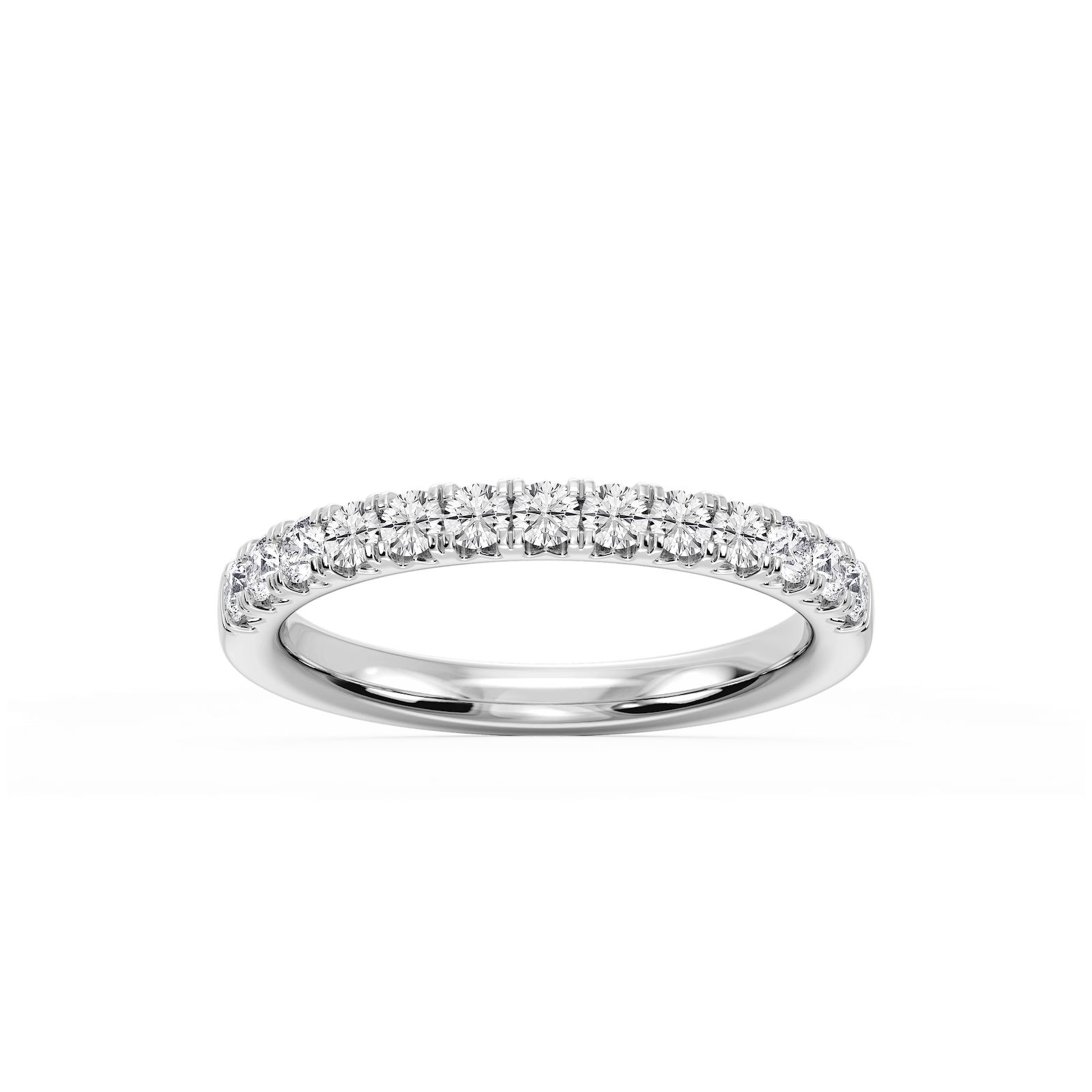 Meredith Round Lab Grown Diamond French Pave Wedding Band