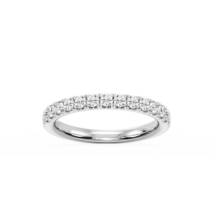 Meredith Round Lab Grown Diamond French Pave Wedding Band