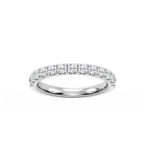 Meredith Round Lab Grown Diamond French Pave Wedding Band