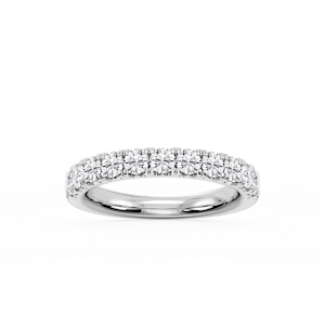 Meredith Round Lab Grown Diamond French Pave Wedding Band