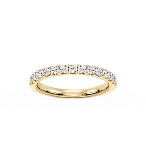 Meredith Round Lab Grown Diamond French Pave Wedding Band