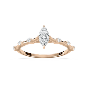 Nika 1/2 ctw Marquise Lab Grown Diamond Petite Floating Side Stone Engagement Ring