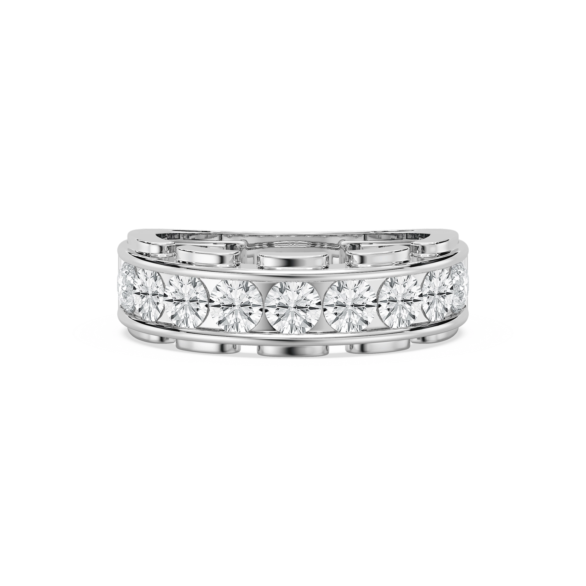 Kaylee 1 ½ ctw Round Lab Grown Diamond Nine Stone Link Anniversary Band