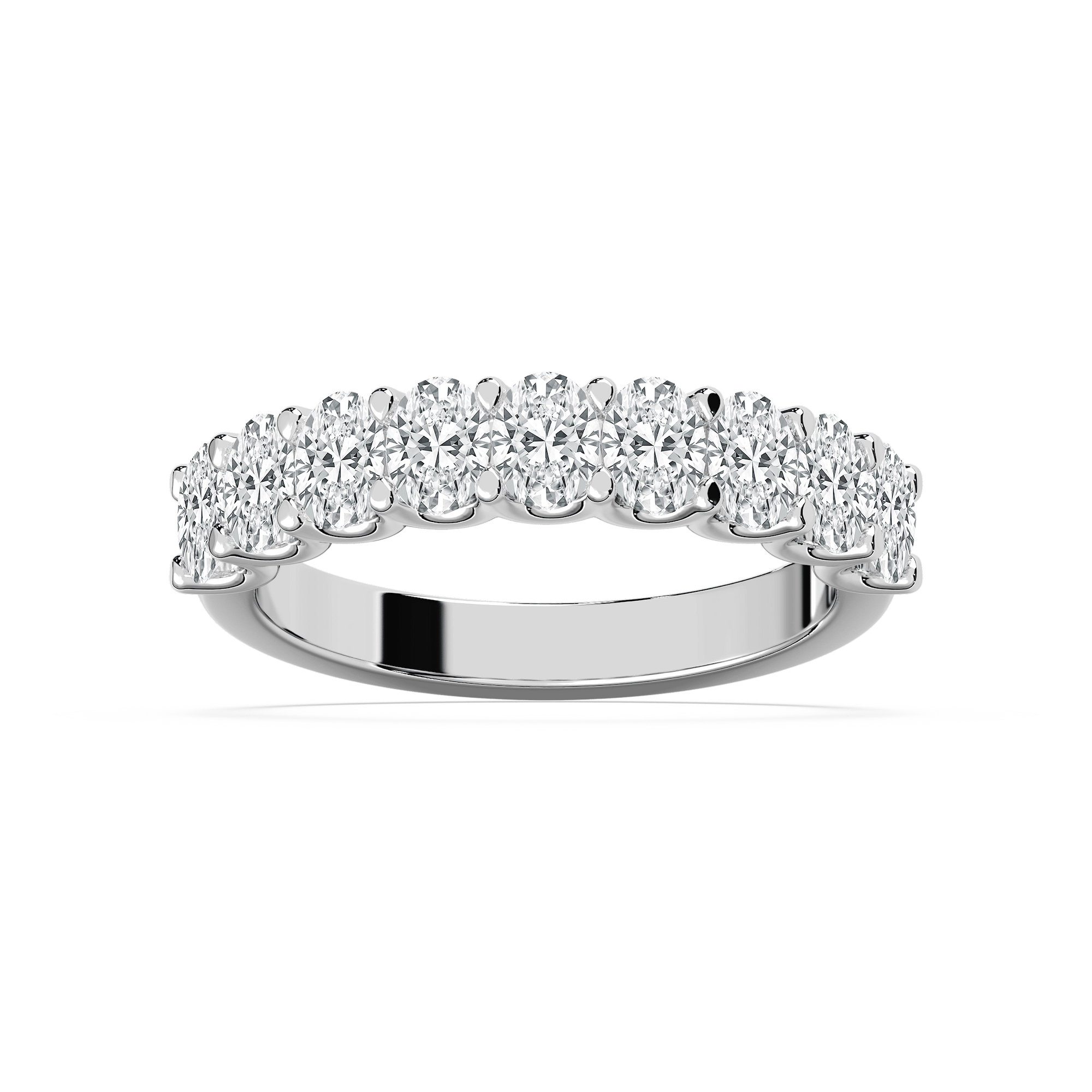 Eliza 1 ⅕ ctw Oval Lab Grown Diamond Nine Stone U Prong Anniversary Band