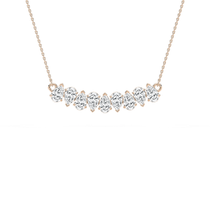 2 ¼ ctw Pear Lab Grown Diamond Nine Stone Alternating Necklace - 18 Inches