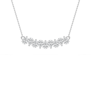 2 ¼ ctw Pear Lab Grown Diamond Nine Stone Alternating Necklace - 18 Inches