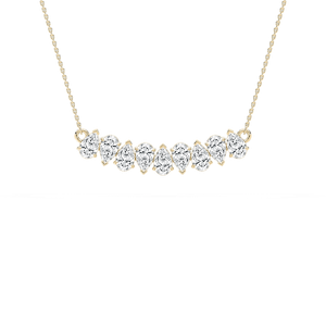 2 ¼ ctw Pear Lab Grown Diamond Nine Stone Alternating Necklace - 18 Inches