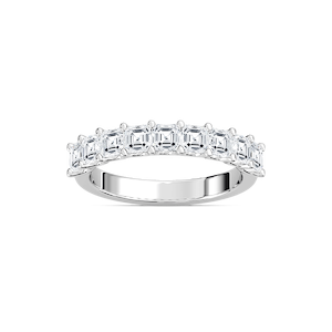 Jude 1 ⅕ ctw Asscher Lab Grown Diamond Nine Stone U Prong Anniversary Band