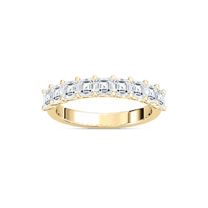 Jude 1 ⅕ ctw Asscher Lab Grown Diamond Nine Stone U Prong Anniversary Band