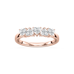 Saoirse 1 ctw Heart Lab Grown Diamond 5 Stone Anniversary Band
