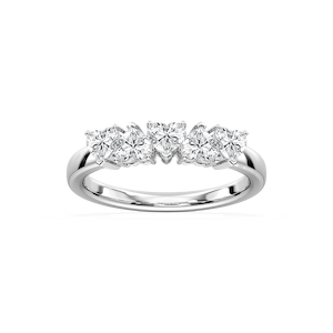 Saoirse 1 ctw Heart Lab Grown Diamond 5 Stone Anniversary Band