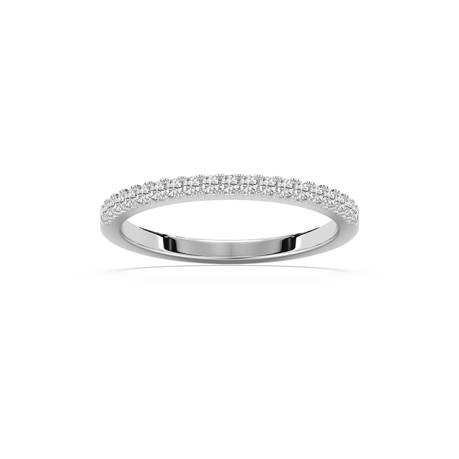 Novu Diamond Accented Wedding Band shown in Platinum|Novu Diamond Accented Wedding Band shown in Platinum