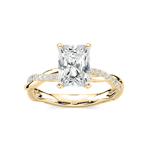 Valentina Radiant Lab Grown Diamond Petite Twist Side Stone Engagement Ring