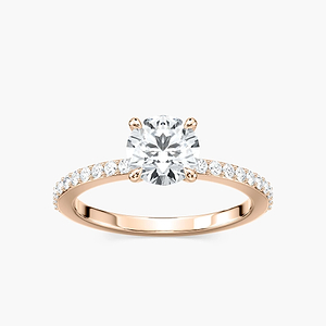 Olivia Lab Grown Diamond Claw Prong Side Stone Engagement Ring