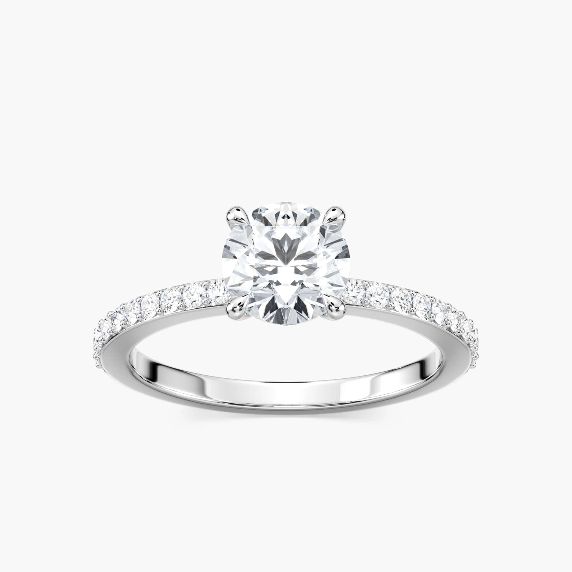 Olivia Lab Grown Diamond Claw Prong Side Stone Engagement Ring