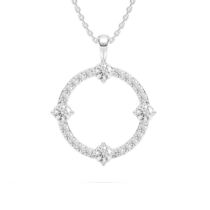 5/8 ctw Round Lab Grown Diamond Open Compass Pendant  - 18 Inches