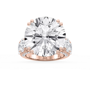 Ophelia 27 ²⁄₅ ctw Round Lab Grown Diamond Graduated Side Stone Engagement Ring - Signature Collection