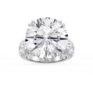 Ophelia 27 ¼ ctw Round Lab Grown Diamond Graduated Side Stone Engagement Ring - Signature Collection