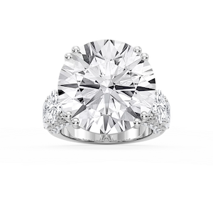 Ophelia 27 ²⁄₅ ctw Round Lab Grown Diamond Graduated Side Stone Engagement Ring - Signature Collection