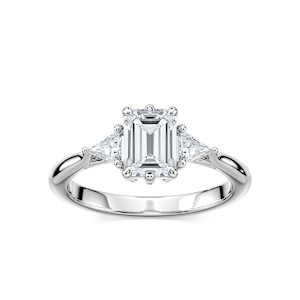 Elizabeth Lab Grown Diamond Six Prong Three Stone Engagement Ring