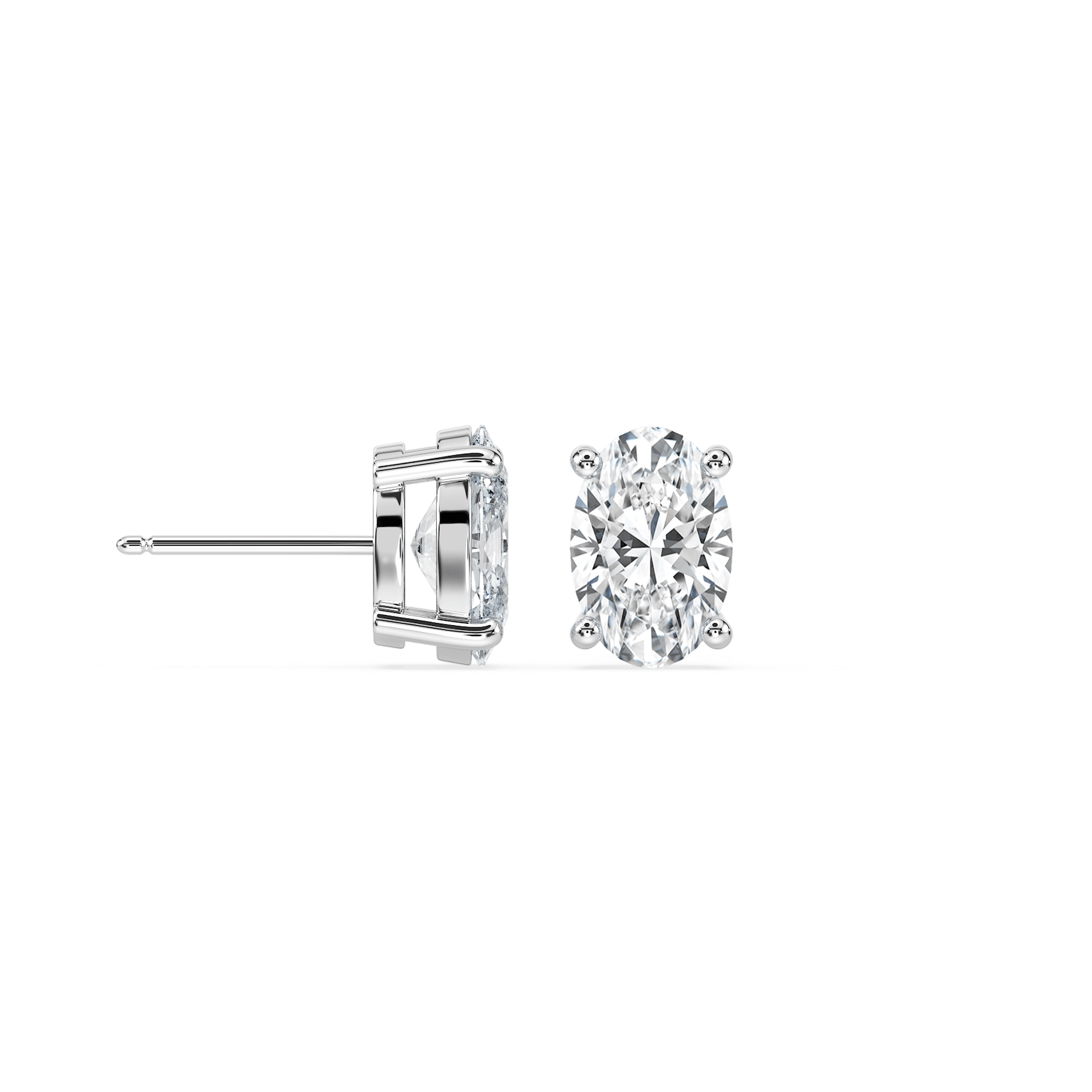 Oval Lab Grown Diamond Four Prong Stud Earrings