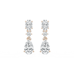 1 ²/₃ ctw Oval and Pear Lab Grown Diamond Trio Drop Earrings