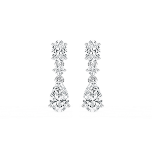1 ²/₃ ctw Oval and Pear Lab Grown Diamond Trio Drop Earrings