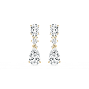 1 ²/₃ ctw Oval and Pear Lab Grown Diamond Trio Drop Earrings