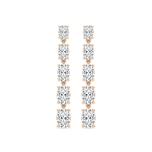 4 ctw Oval Lab Grown Diamond Dangle Earrings