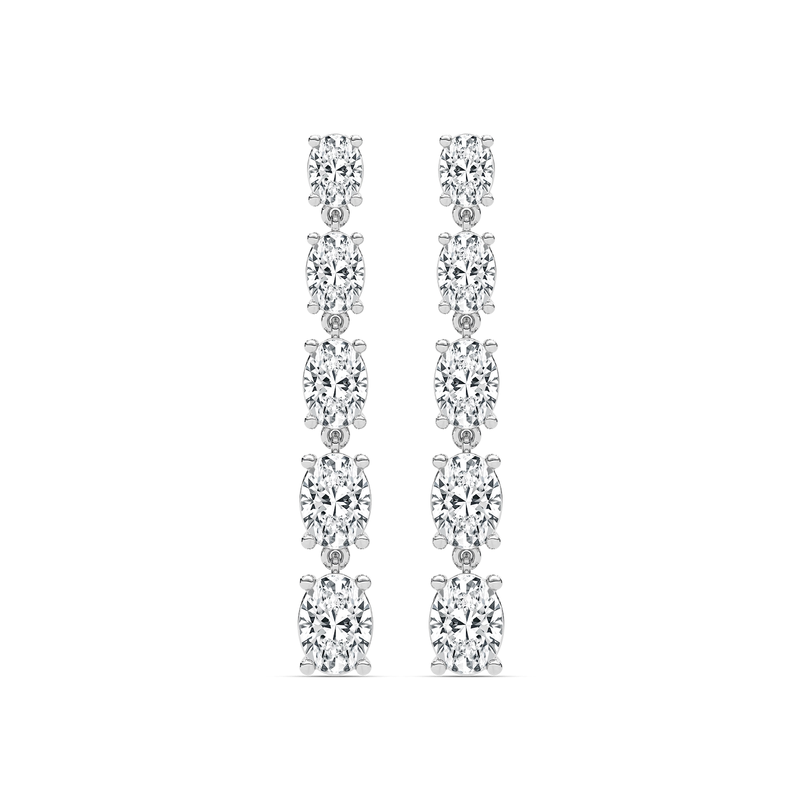 4 ctw Oval Lab Grown Diamond Dangle Earrings