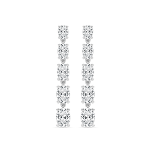 4 ctw Oval Lab Grown Diamond Dangle Earrings