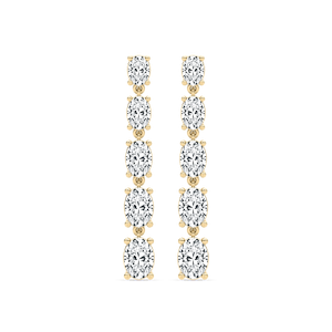 4 ctw Oval Lab Grown Diamond Dangle Earrings